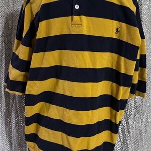 Polo by Ralph Lauren Men's Black and Yellow Striped Polo